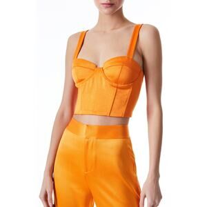 Alice + Olivia 'Jeanna' Orange Corset Smocked Tank Size 4